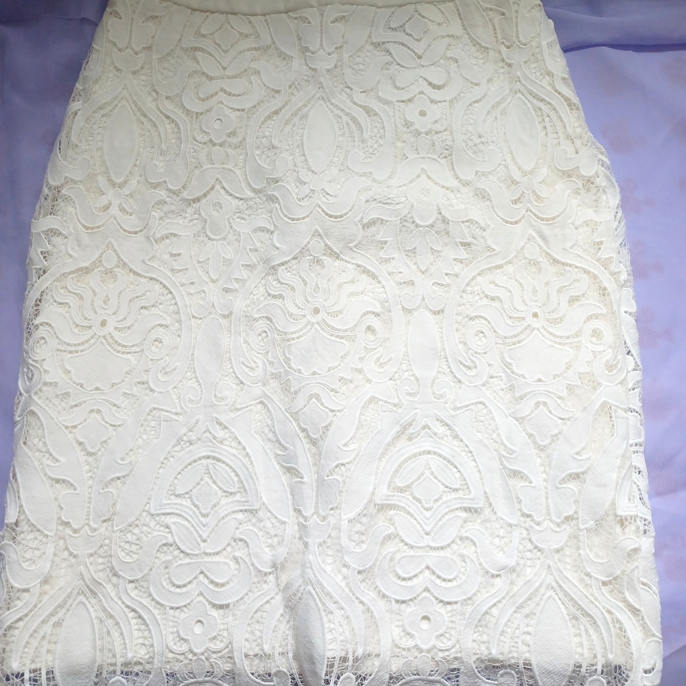 Pedro Garcia Cream Embellished Pencil Skirt